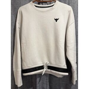 Under Armour Women's Size M Project Rock Fleece Crew Hem Tie Blood Sweat Respect